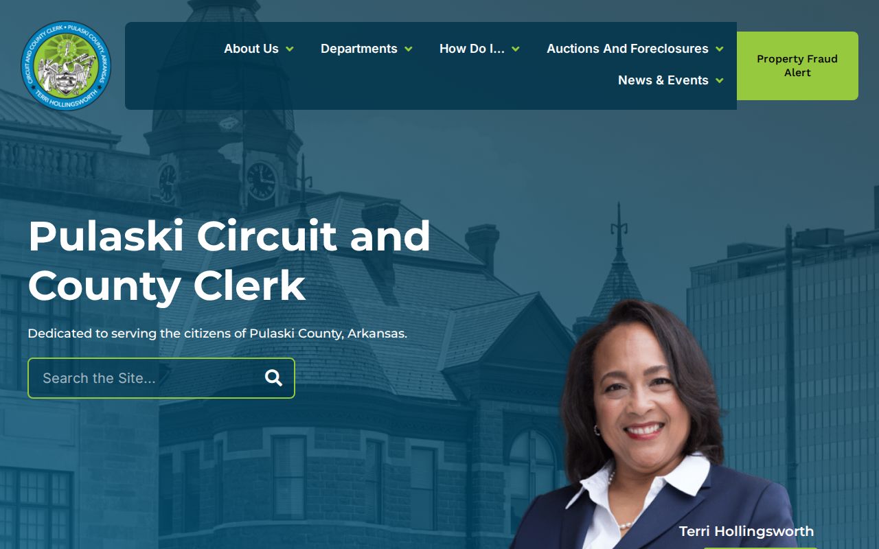 Arkansas case search example of a county clerk link to Search ARCourts